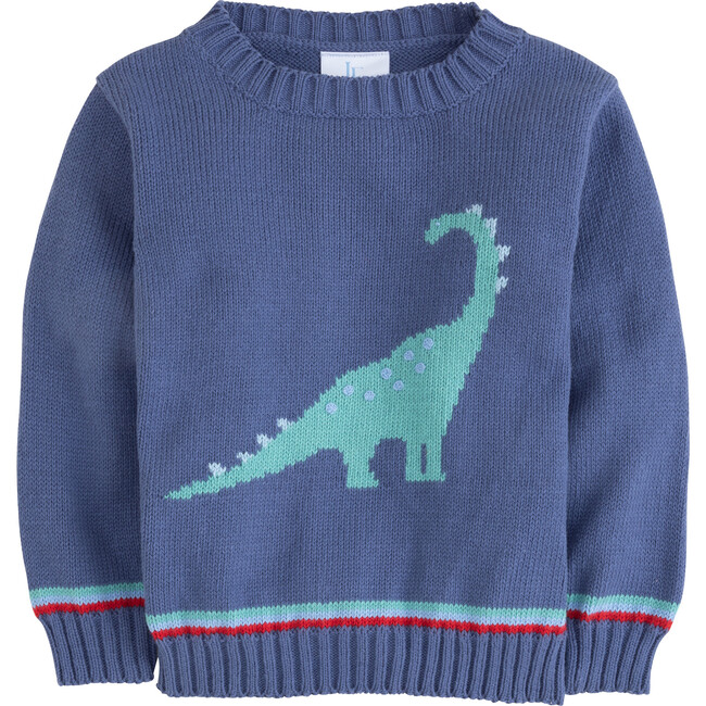 Intarsia Sweater, Blue Dino