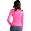 Women's Turtle Neck Blouse, Hot Pink - T-Shirts - 2