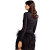 Women's Turtle Neck Blouse, Black - T-Shirts - 2