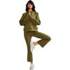 Women's Bonded Cropped Flare Pant, Dark Green - Pants - 1 - thumbnail