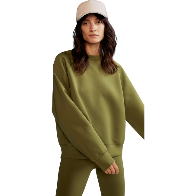 Women's Bonded Pullover, Dark Green - Sweatshirts - 1