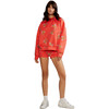 Women's Printed Bonded Sweatshirt, Red Floral - Sweatshirts - 2