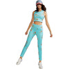 Women's Skinny Bonded Pants, Blue Floral - Pants - 2