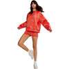 Women's Printed Bonded Sweatshirt, Red Floral - Sweatshirts - 3