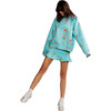 Women's Printed Bonded Mini Skirt, Blue Floral - Skirts - 3