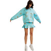 Women's Printed Bonded Mini Skirt, Blue Floral - Skirts - 4