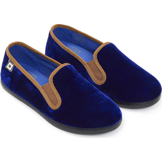 John Velvet Dress Shoes, Cobalt Blue - Slip Ons - 1