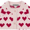 Knit Allover Hearts Baby Cardigan, Red - Sweaters - 3