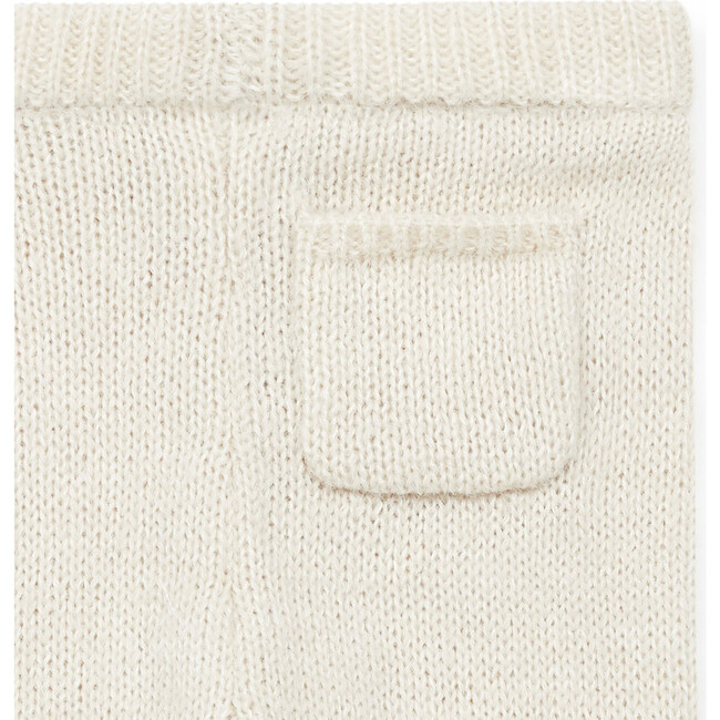 Knit Baby Leggings, Cream - Pants - 3