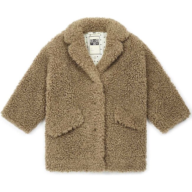 Frenchi Hazelnut Fuzzy Coat - Fur & Faux Fur Coats - 1