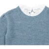 Lace Trimmed Sweater, Sky Blue - Sweaters - 4