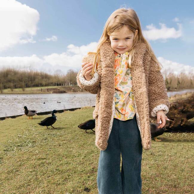 Frenchi Hazelnut Fuzzy Coat - Fur & Faux Fur Coats - 2