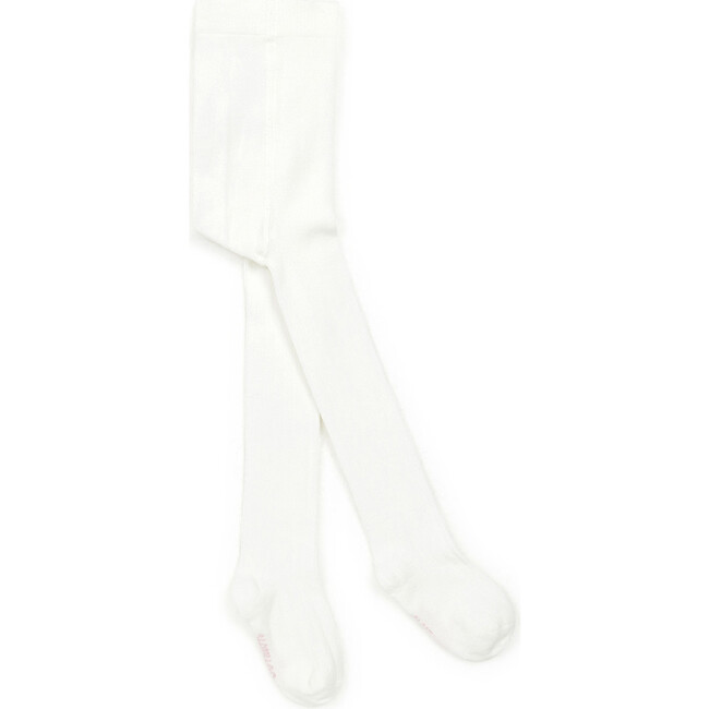 Cotton Blend Baby Tights, White