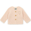 Timousse Heart Knit Cardigan, Peach - Sweaters - 1 - thumbnail