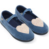 Sarra Heart Mary Janes, Blue Velvet - Mary Janes - 1 - thumbnail