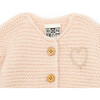 Timousse Heart Knit Cardigan, Peach - Sweaters - 3