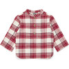 Plaid Baby Shirt, Red - Shirts - 1 - thumbnail