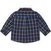 Plaid Baby Shirt, Navy - Shirts - 2