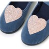 Sarra Heart Mary Janes, Blue Velvet - Mary Janes - 3