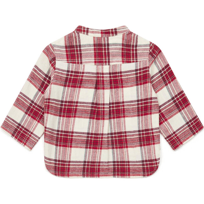 Plaid Baby Shirt, Red - Shirts - 2