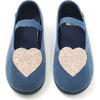 Sarra Heart Mary Janes, Blue Velvet - Mary Janes - 4