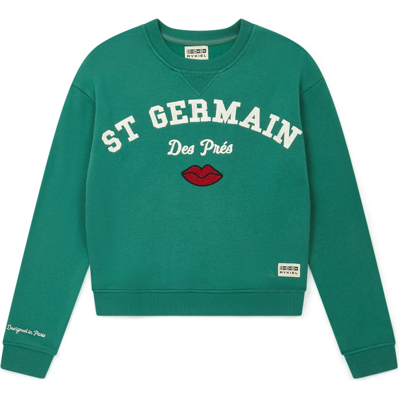 BONTON x Sonia Rykiel Lips Hoodie, Green - Sweatshirts - 1