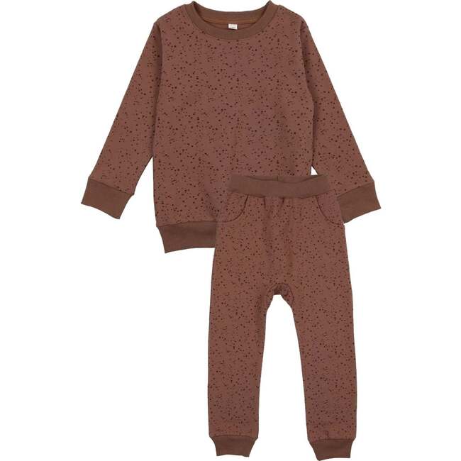 Dot Print Sweatsuit, Cocoa