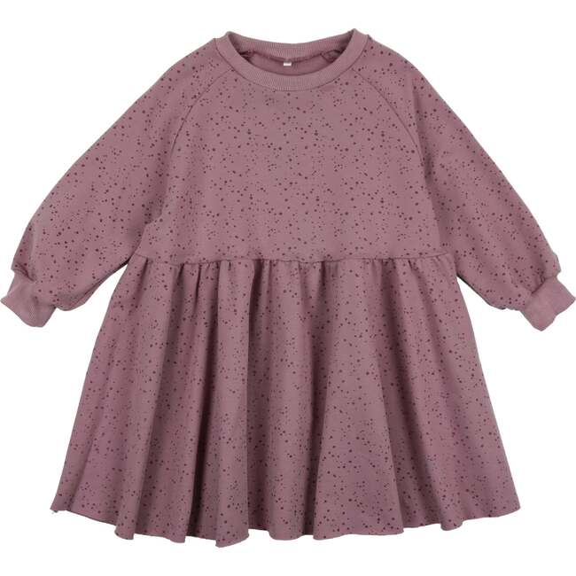 Dot Print Sweatshirt Dress, Lavender