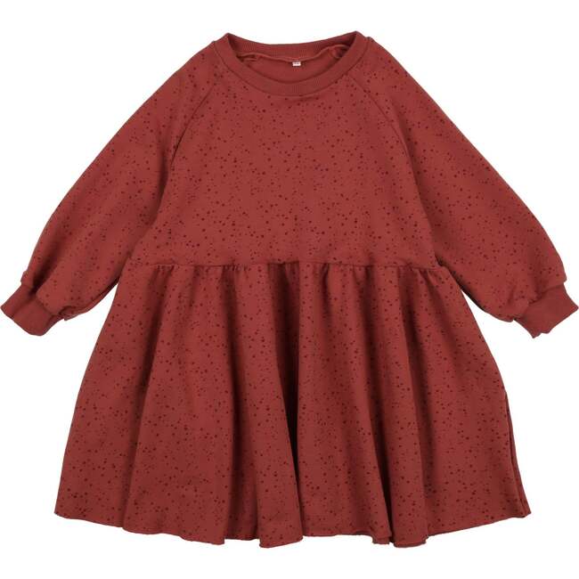 Dot Print Sweatshirt Dress, Cherry