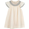 Daisy Dress, Ivory with Blues - Dresses - 1 - thumbnail