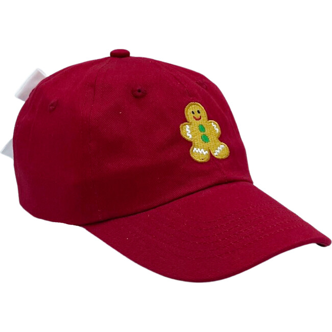 Kid Gingerbread Bow Baseball Hat, Ruby Red