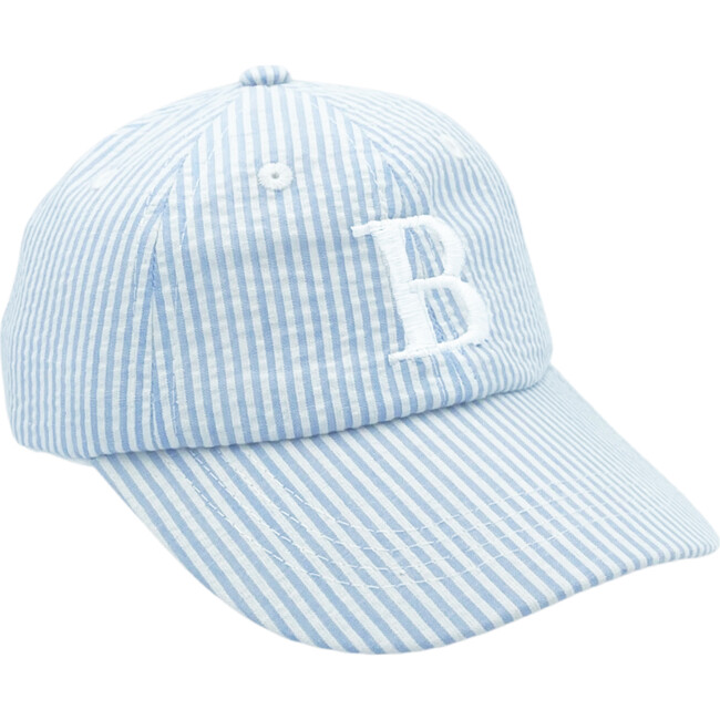 Baby Baseball Hat, Blue Seersucker