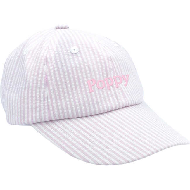 Baby Baseball Hat, Pink Seersucker