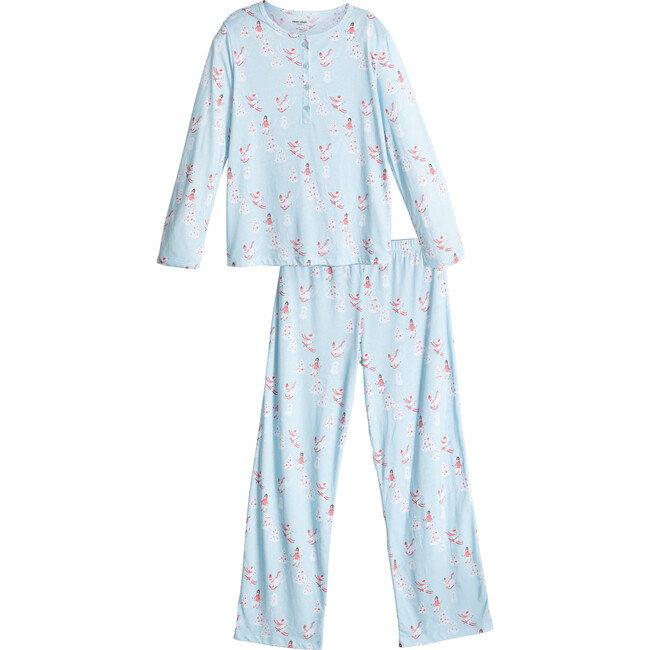 Women's Aster Holiday Pajama Set, Ski Pups - Pajamas - 1