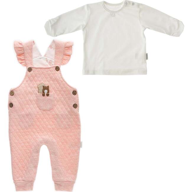 Squirrels Overalls Outfit, Pink