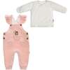 Squirrels Overalls Outfit, Pink - Mixed Apparel Set - 1 - thumbnail