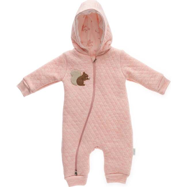 Squirrel Welsoft Babysuit, Pink - Bodysuits - 1