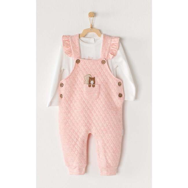 Squirrels Overalls Outfit, Pink