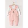 Squirrels Overalls Outfit, Pink - Mixed Apparel Set - 2