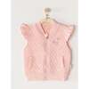 Squirrel Quilted Ruffle Vest, Pink - Vests - 2