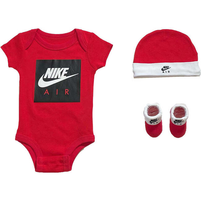 Box Logo Babysuit Set, Red