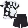 Blot Print Logo Outfit, Black - Mixed Apparel Set - 4