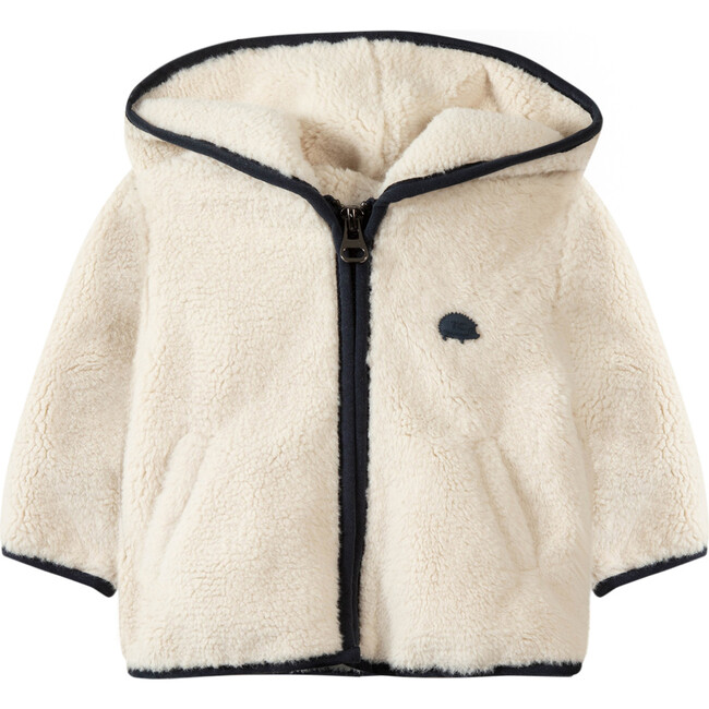Fleece Baby Jacket, Cream - Sweaters - 1