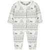 Teddy Bear Friends Knit Baby Jumpsuit, White - Onesies - 1 - thumbnail