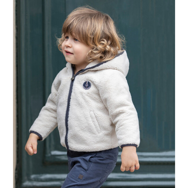 Fleece Baby Jacket, Cream - Sweaters - 2