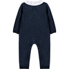 Teddy Bear Friends Collared Baby Jumpsuit, Navy - Onesies - 3 - thumbnail