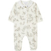 Forest Bunny Footed Pajamas, White - Pajamas - 1 - thumbnail