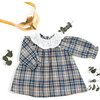 Lace Collar Plaid Baby Dress, Blue - Dresses - 3 - thumbnail