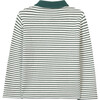 Striped Long Sleeve Polo, Green - Polo Shirts - 3