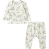 Forest Bunny Baby Pajamas, White - Pajamas - 4